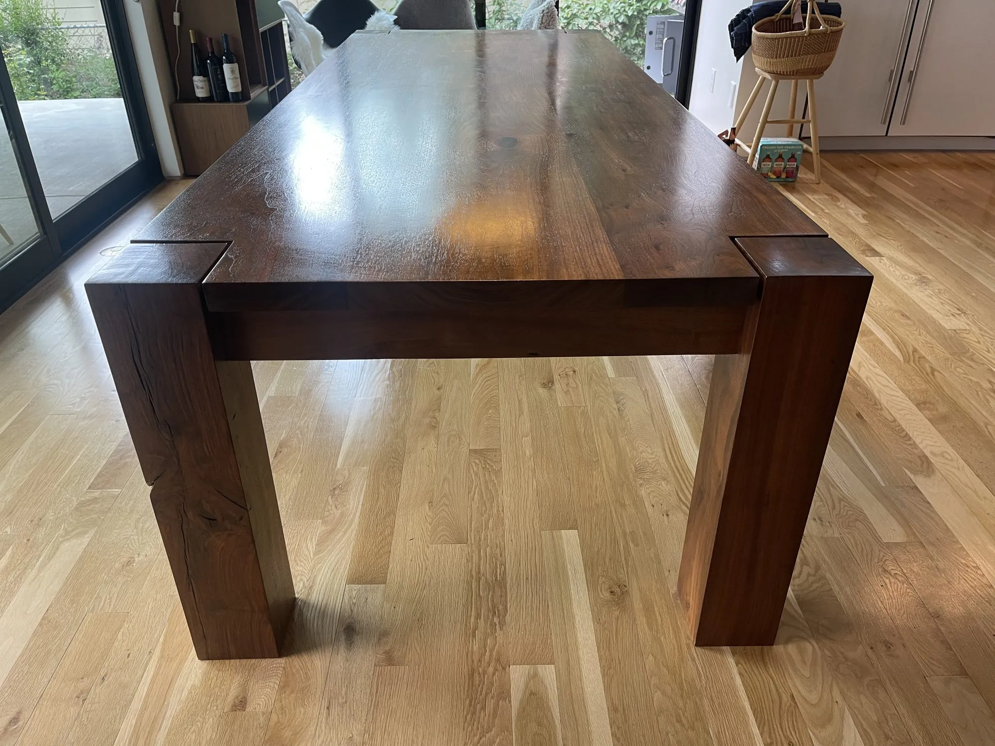 Custom solid walnut dining table